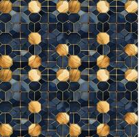 AI generated this geometric tile pattern has brown and gold seamless pattern background photo