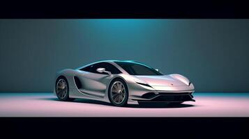 AI generated Futuristic sports vehicle car in the abstract style background photo