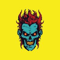 Devil Head Mascot face angry clown vector illustrationsDevil Head Mascot face angry clown vector illustrations