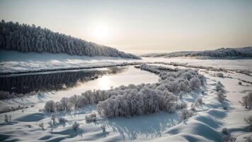 ai generado detalle el cultural significado de un puro blanco invierno paisaje en diferente sociedades. foto