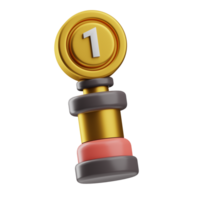 Reward And Badges Object Trohpy Number One 3D Illustration png
