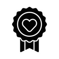 Heart inside ribbon badge, concept of favorite item, best quality vector