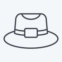 Icon Trilby. related to Hat symbol. line style. simple design editable. simple illustration vector