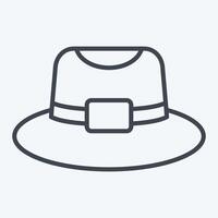 Icon Trilby. related to Hat symbol. line style. simple design editable. simple illustration vector