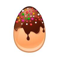 Ferrous-White Chocolate Egg. Vector chocolate egg, surprise for Easter