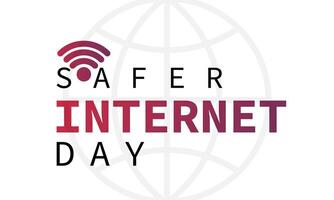 Safer Internet Day .Cyber security concept vector design template .