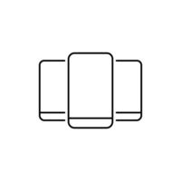 Digitronics Line Icons Vector Illustration of Editable Computer Technology Icons in Sleek Outline Style, Featuring Monitors, Smartphones, Tablets, Laptops, Electronic Devices, desktop, display, drive