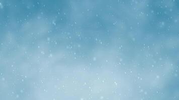 Snowfall on light blue background video