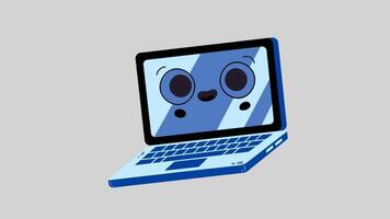 il computer portatile 2d animato icona movimento grafico animazione digitale opera attività video