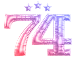 74 Jahr Jahrestag Nummer Gradient png