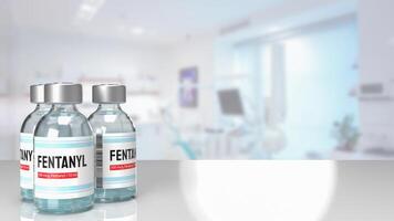 The fentanyl for medicine or drug concept 3d rendering. photo