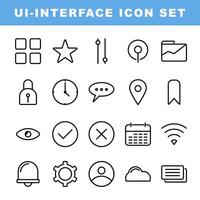 User interface line icons collection. basic Ui icon set in flat design. Thin outline icons pack. Vector illustration