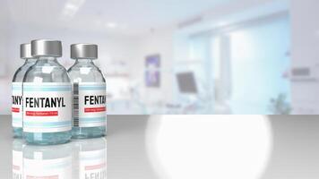 The fentanyl for medicine or drug concept 3d rendering. photo