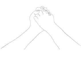 Continuous line drawing of hand make love.Line,seeding,continuous line,drawing. vector