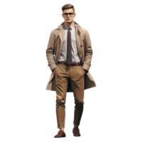 AI generated Young stylish man posing isolated on white background png