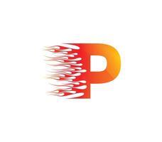 P Fire Creative Alphabet Logo Design Concept vector