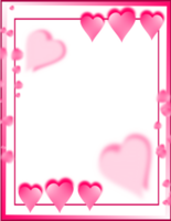 Valentijn kader achtergrond. schattig roze hart tekenfilm grens clipar. png