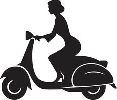 CityScapeTrendsetter Black Vector Design FashionistaScoot Scooter Icon