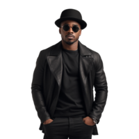 AI generated Stylish black man isolated on transparent background png