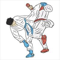 karate illustrtion sparring vector kumite