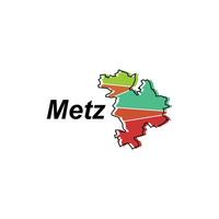 Map of Metz colorful geometric modern outline, High detailed vector illustration vector Design Template, suitable for your company