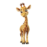 ai généré dessin animé mignonne girafe isolé sur transparent Contexte png