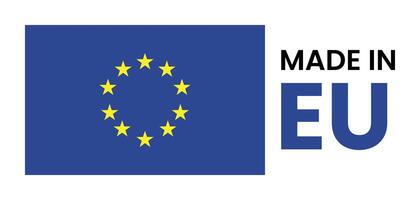 Made in European Union Banner - EU Flag Colors Design vector