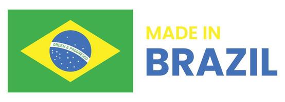 Made in Brazil Banner - National Colors Design vector