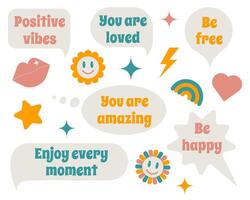 Set of speech bubbles with motivational quotes on a white background. Vector. vector