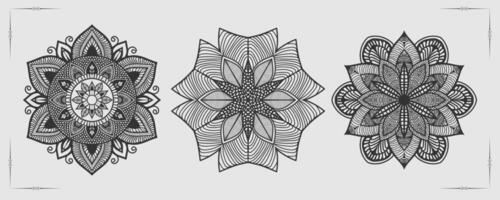 Vector luxury mandala template background and ornamental design for coloring page, greeting card, invitation, tattoo, floral mandala.