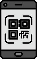 teléfono inteligente qr código vector icono