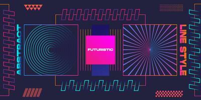 Abstrac futuristic line style gradient geometric design vector