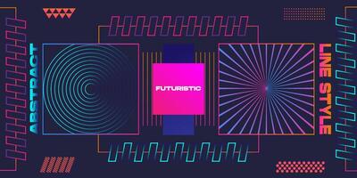 Abstrac futuristic line style gradient geometric design vector