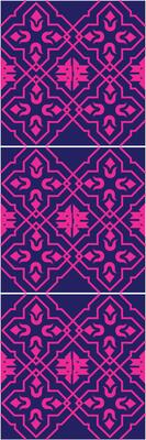 Vintage damask seamless ornamental watercolor blue floral paint tile design pattern. ceramic tile design style