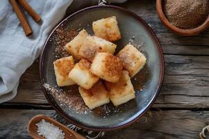 AI generated Crunchy Elegance Leche Frita, Spanish Fried Milk Perfection photo