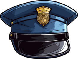ai generado policía sombreros diseño ilustración aislado en transparente antecedentes png