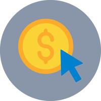 Pay Per Click Flat Circle Icon vector