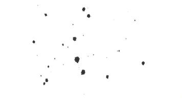 Multiple dots of black ink appearing on white background. Top view footage. Abstract points of ink. video