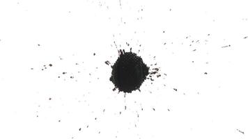 Two drops of ink dropped on a white background from the top. Perfect assets for your motion graphics, transitions or other visual elements video