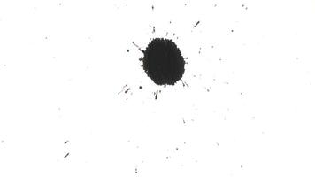 dots van zwart inkt spetterde over- wit achtergrond met textuur. deze is een perfect Bedrijfsmiddel voor uw beweging grafiek, overgangen of andere zichtbaar projecten video