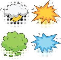 Comic Dynamic Icons Collection. Isolated On White Background vector