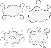 Comics Explosion Clouds. For Dialogue In Comics. Vector Illustration Set