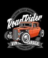 Road Rider Vintage Vector Illustration