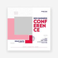 Business Conference social media post design template vector