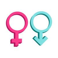 Pink and blue gender sign. Female and male. Vector illustration.