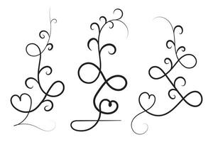 set of Vintage Filigree swirling, Calligraphy Doodle wind Decorative Elements, curly thin line Floral style swings swashes, Flourishes Swirls, flourish Swirl ornament vector, Elegant scroll design vector