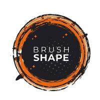 brush circle shape with orange frame vector