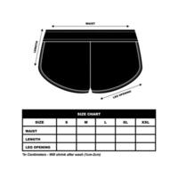 Short Pants Size Chart, sweat Shorts fashion flat template, Sportswear unisex chart size vector