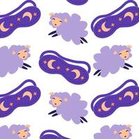 cartoon sheep and sleeping mask vector background