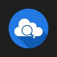 Search icon on cloud. isolated on background vector